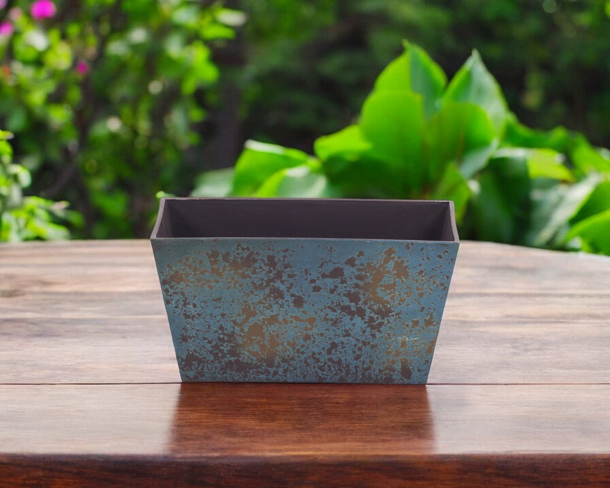 8" Blue Recycled Plastic Indoor Outdoor Rectangular Planter Box LuxuryLifeWay Online Store