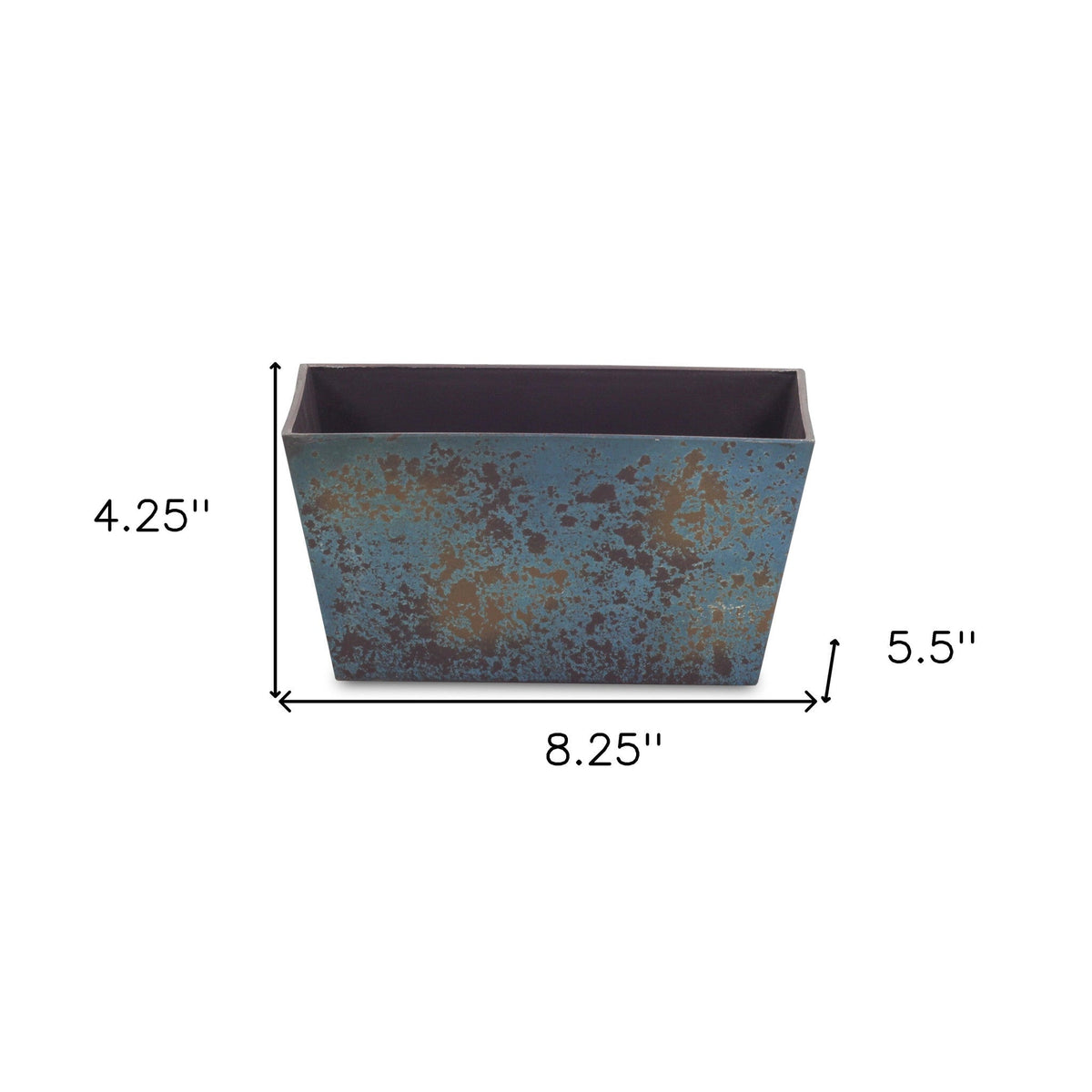 8" Blue Recycled Plastic Indoor Outdoor Rectangular Planter Box LuxuryLifeWay Online Store