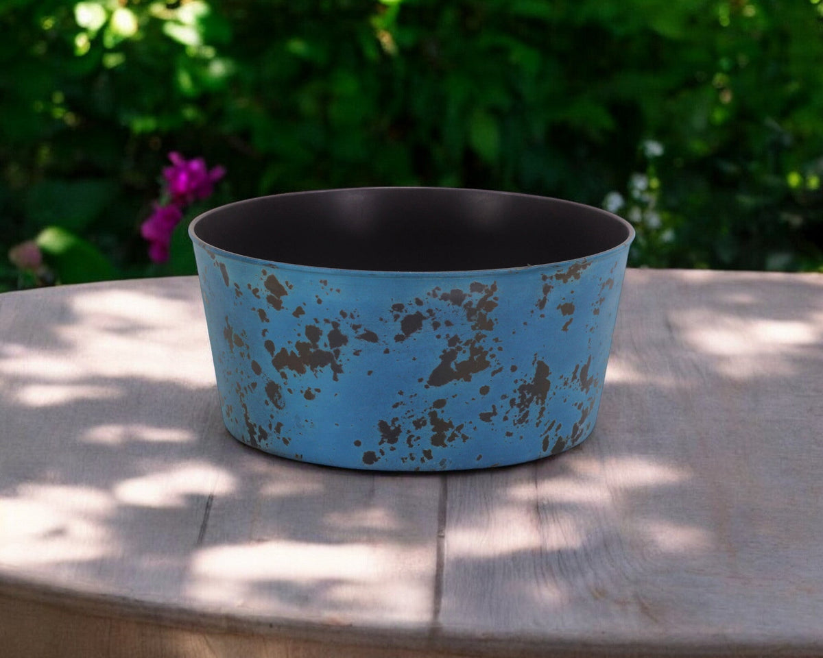 12" Blue Recycled Plastic Indoor Outdoor Round Pot Planter LuxuryLifeWay Online Store