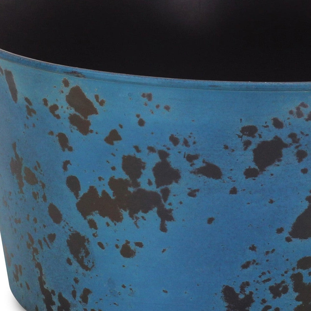 12" Blue Recycled Plastic Indoor Outdoor Round Pot Planter LuxuryLifeWay Online Store