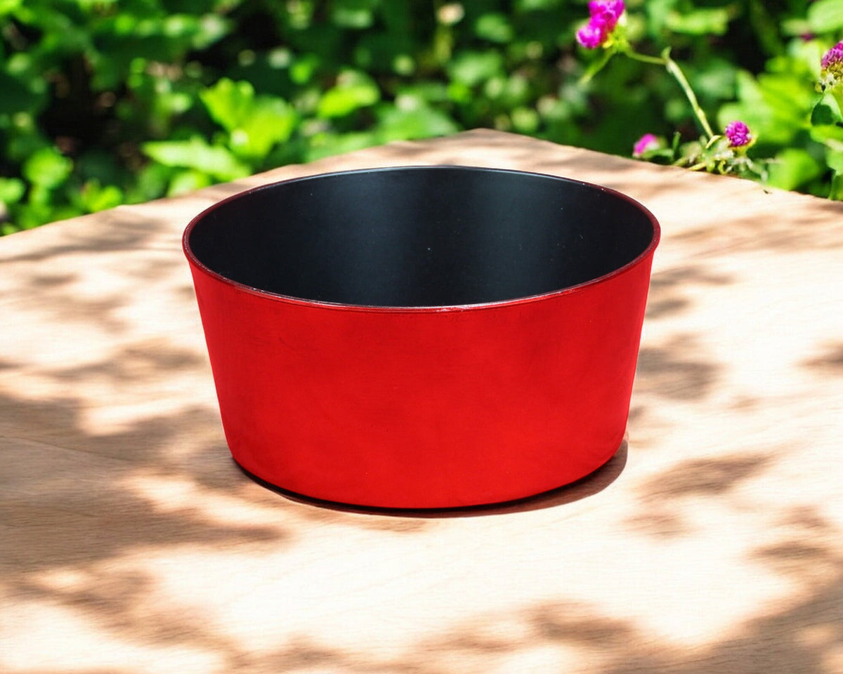 12" Red Recycled Plastic Indoor Outdoor Round Pot Planter LuxuryLifeWay Online Store