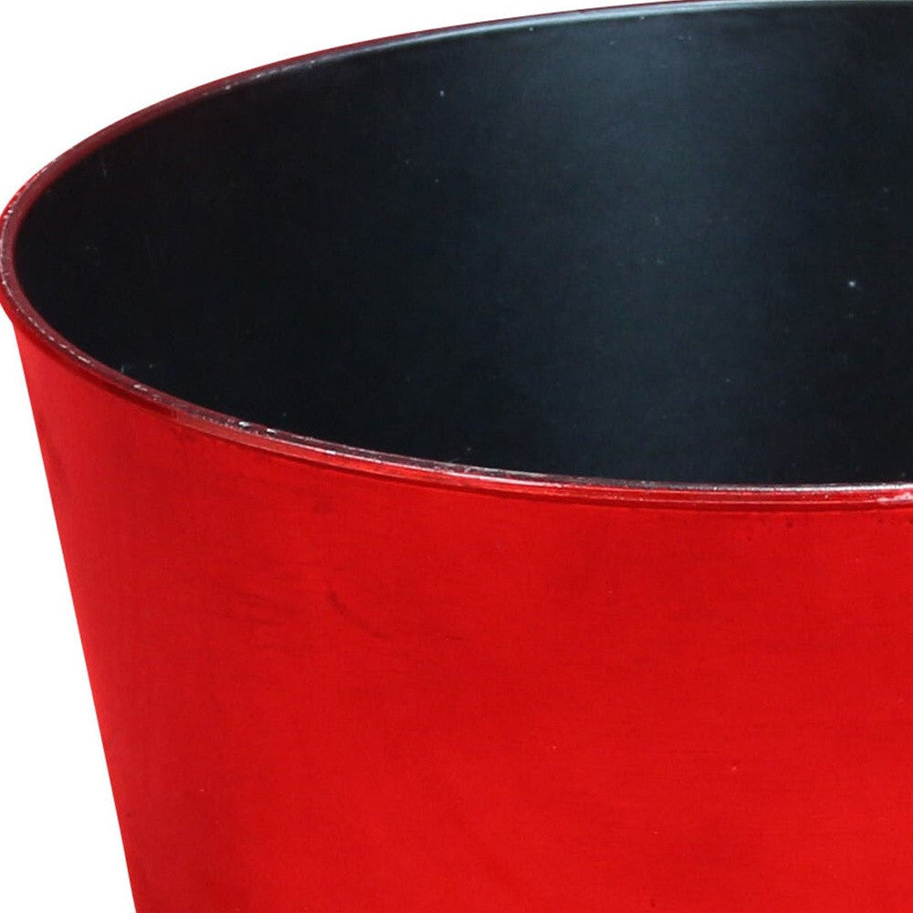 12" Red Recycled Plastic Indoor Outdoor Round Pot Planter LuxuryLifeWay Online Store