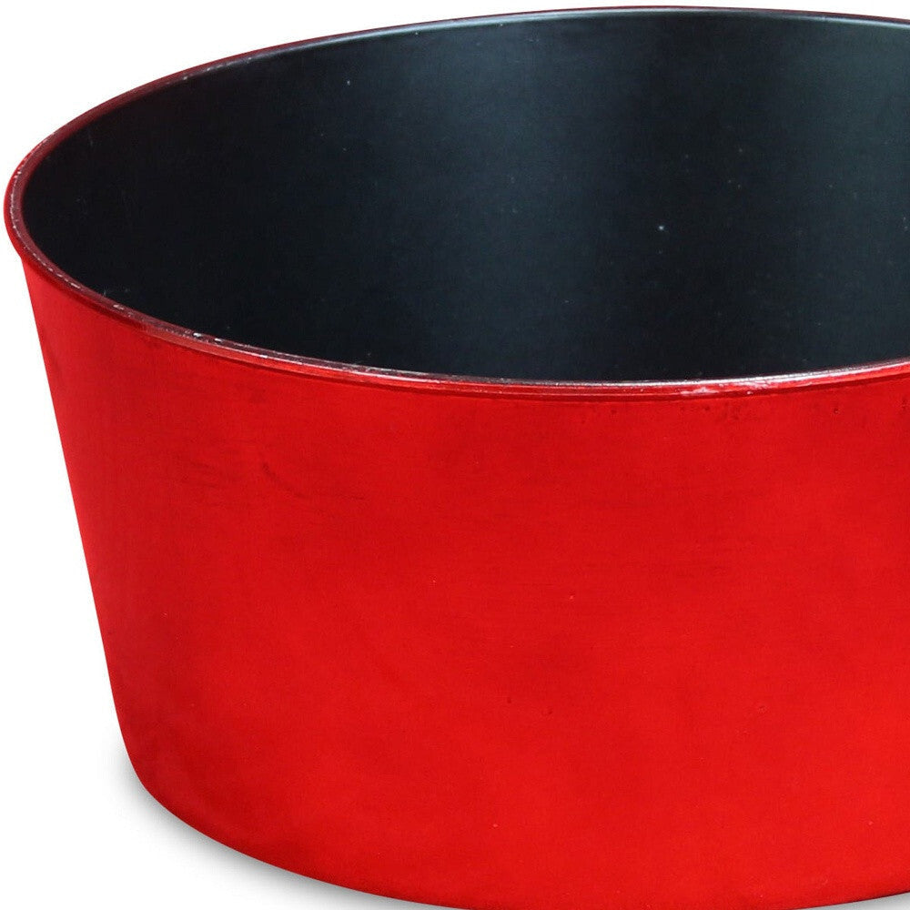 12" Red Recycled Plastic Indoor Outdoor Round Pot Planter LuxuryLifeWay Online Store