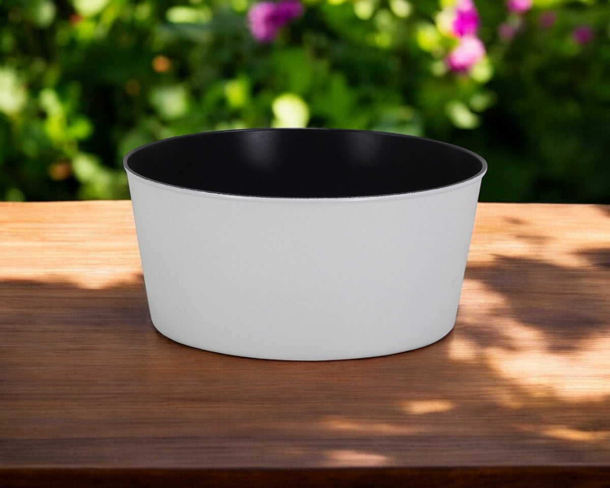 12" White Recycled Plastic Indoor Outdoor Round Pot Planter LuxuryLifeWay Online Store