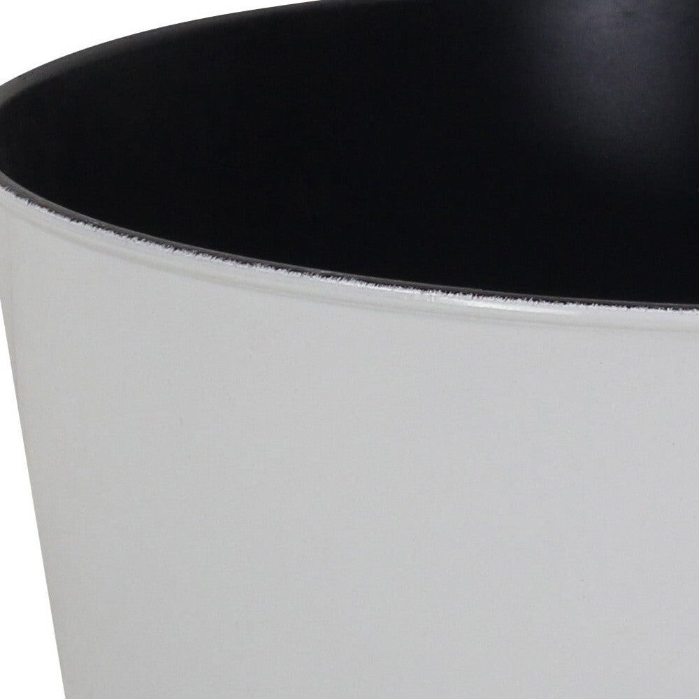 12" White Recycled Plastic Indoor Outdoor Round Pot Planter LuxuryLifeWay Online Store