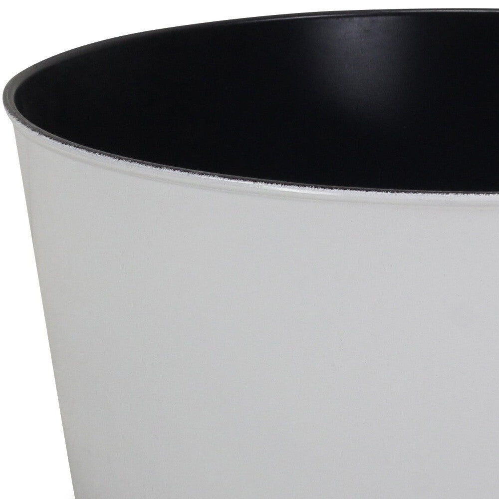 12" White Recycled Plastic Indoor Outdoor Round Pot Planter LuxuryLifeWay Online Store