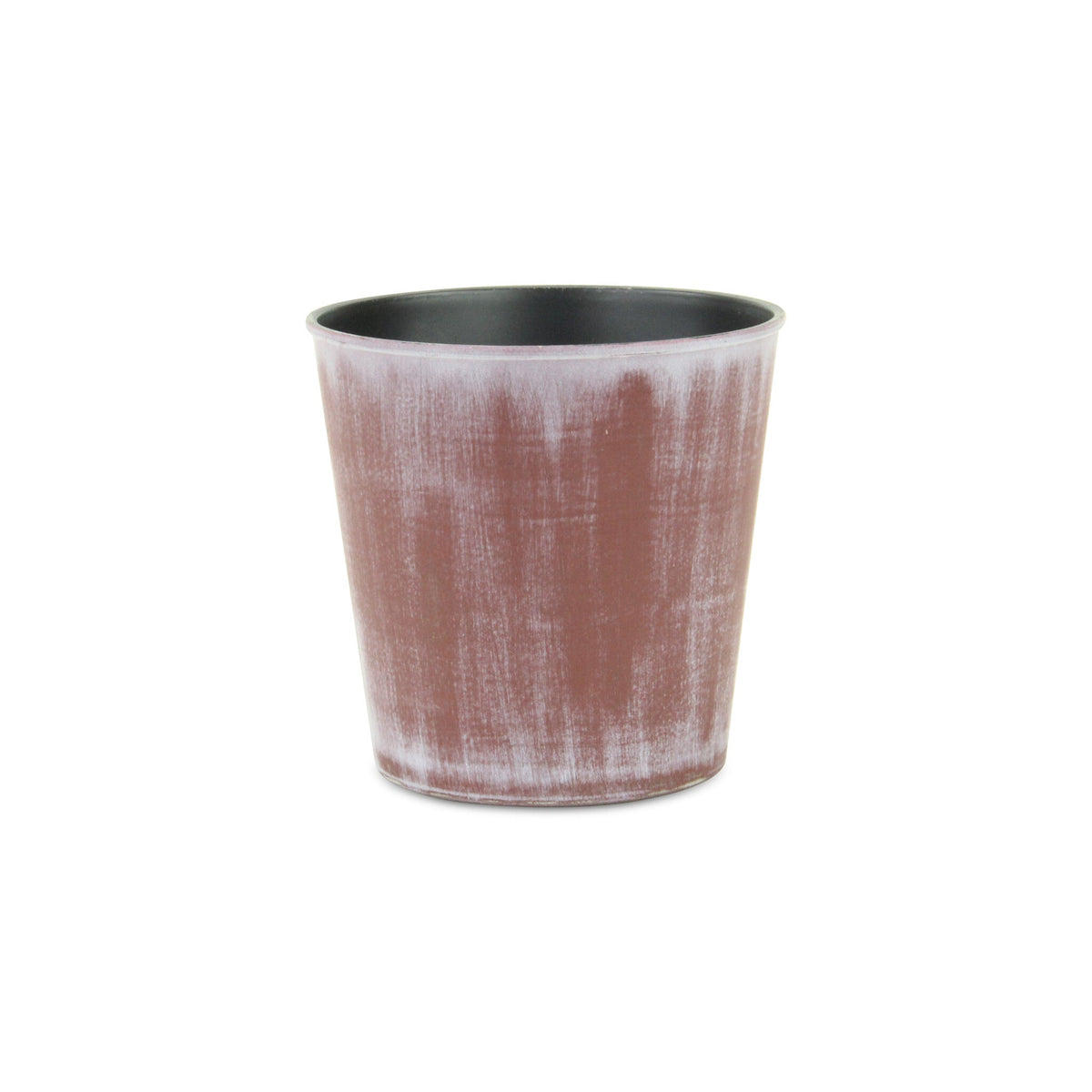 5" Brown and Off White Textural Tone On Tone Recycled Plastic Indoor Outdoor Round Pot Planter LuxuryLifeWay Online Store