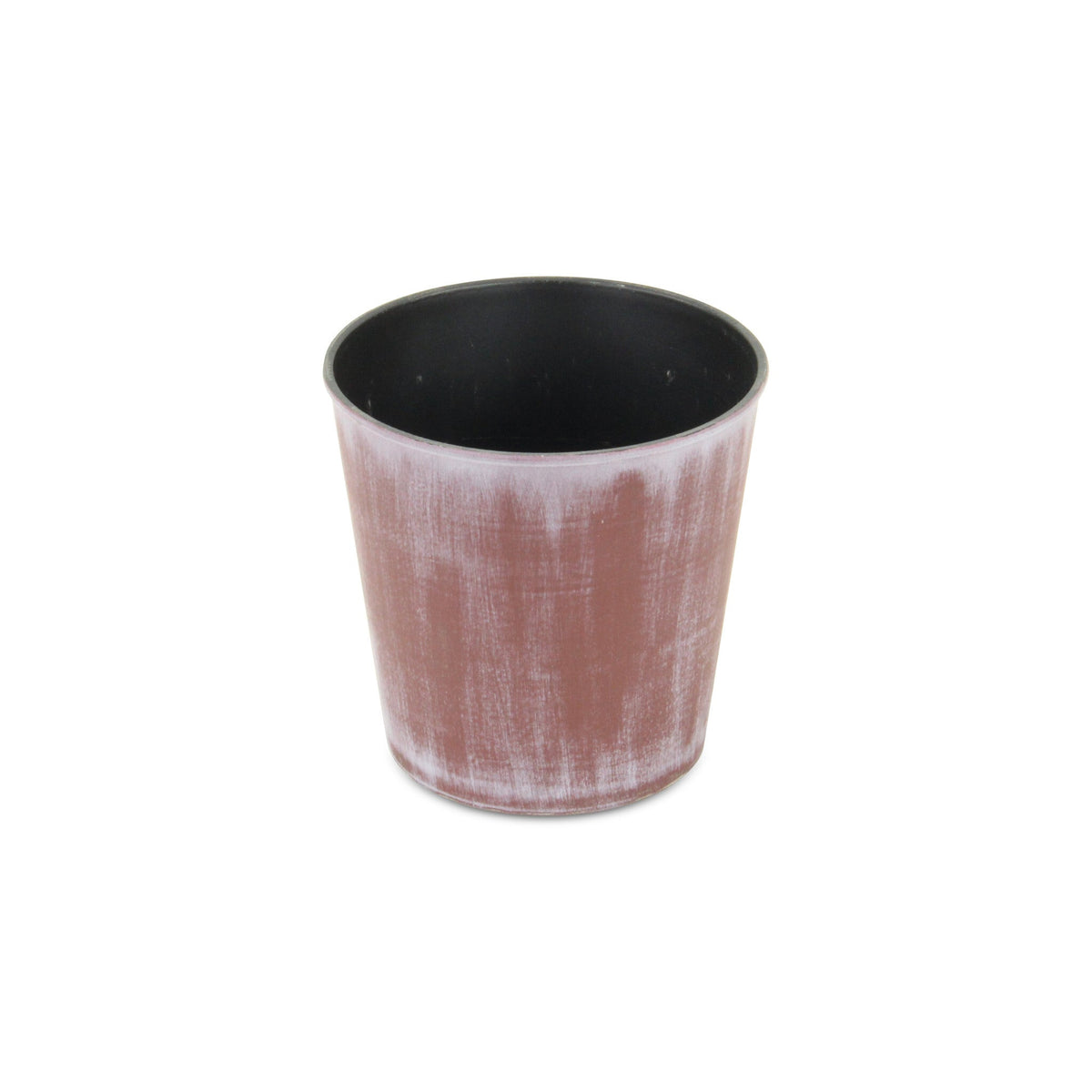 5" Brown and Off White Textural Tone On Tone Recycled Plastic Indoor Outdoor Round Pot Planter LuxuryLifeWay Online Store