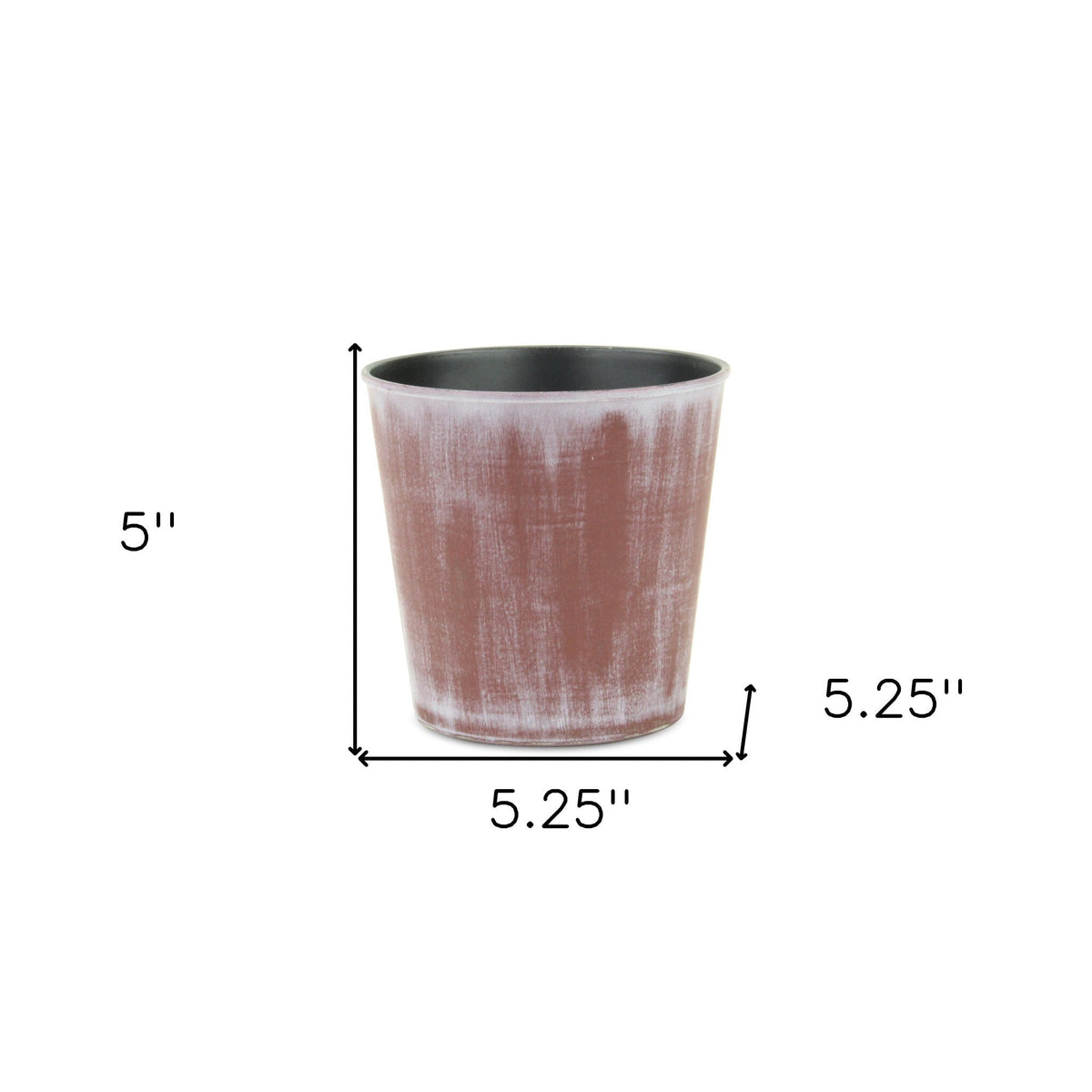5" Brown and Off White Textural Tone On Tone Recycled Plastic Indoor Outdoor Round Pot Planter LuxuryLifeWay Online Store