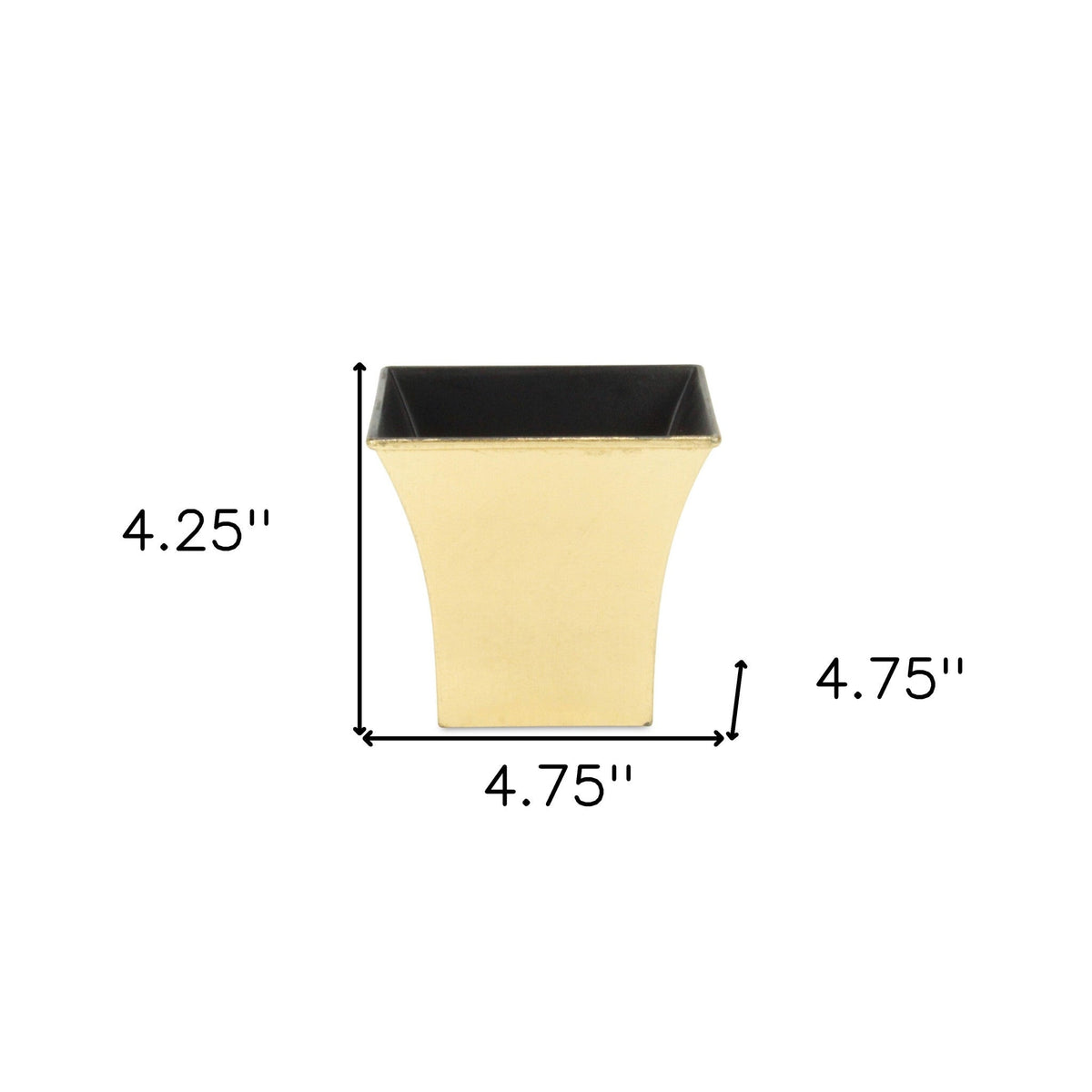 5" Gold Recycled Plastic Indoor Outdoor Square Pot Planter LuxuryLifeWay Online Store