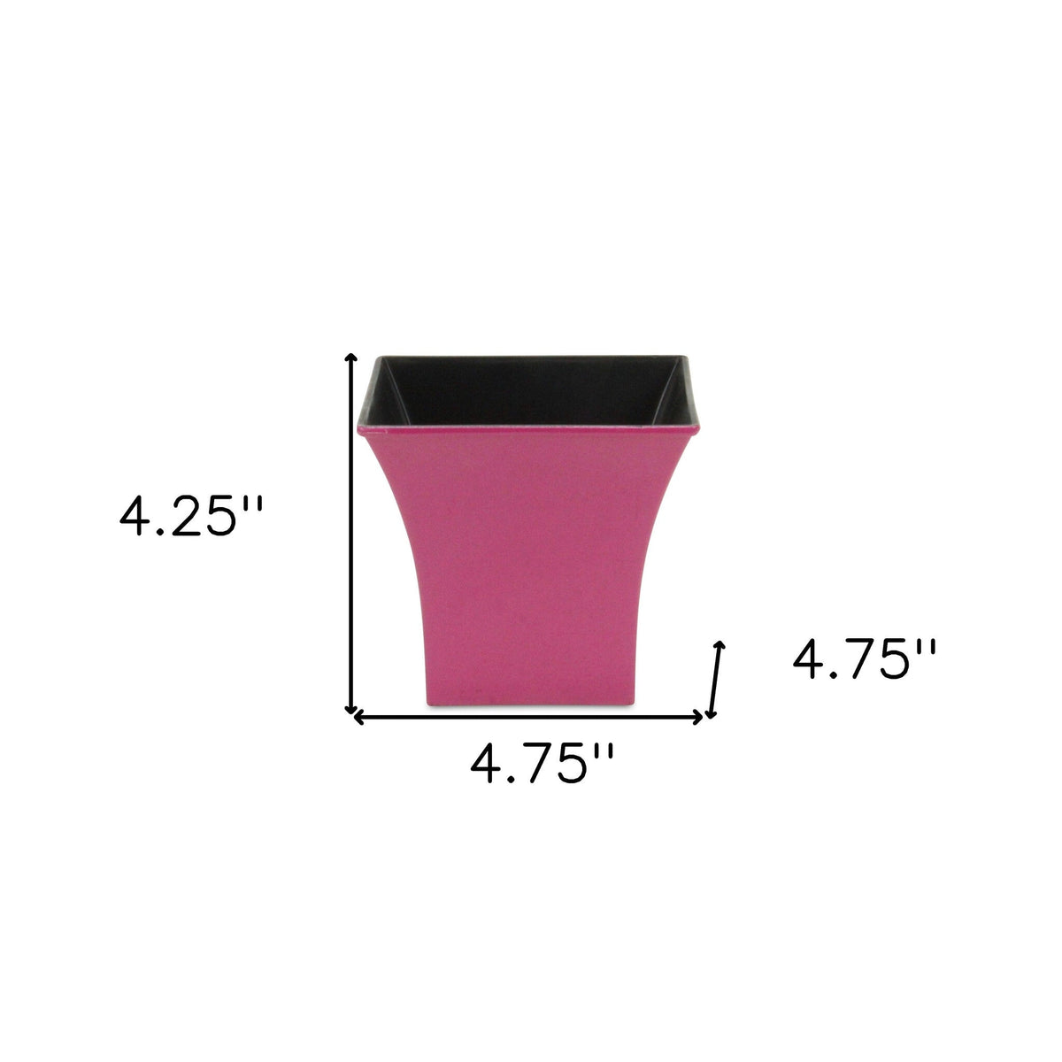 5" Hot Pink Recycled Plastic Indoor Outdoor Square Pot Planter LuxuryLifeWay Online Store
