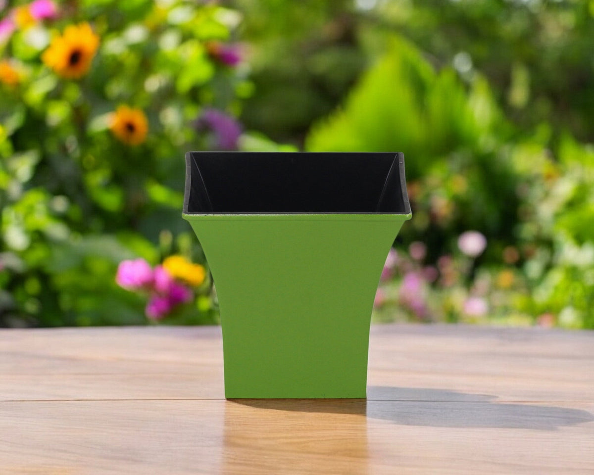 5" Lime Green Recycled Plastic Indoor Outdoor Square Pot Planter LuxuryLifeWay Online Store