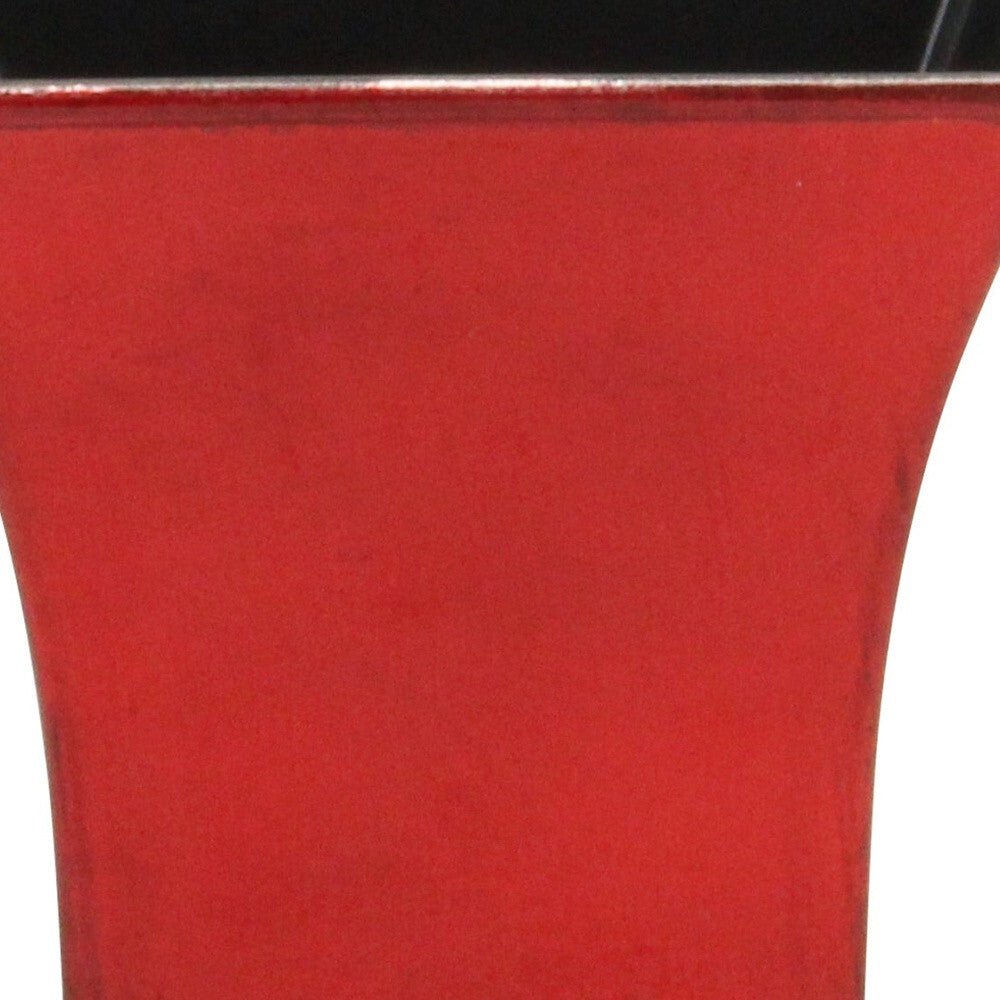 5" Red Recycled Plastic Indoor Outdoor Square Pot Planter LuxuryLifeWay Online Store