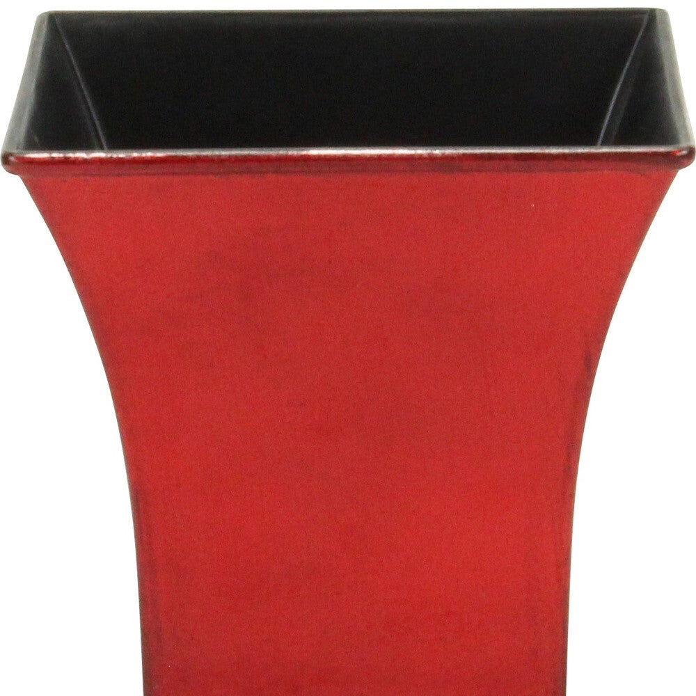 5" Red Recycled Plastic Indoor Outdoor Square Pot Planter LuxuryLifeWay Online Store
