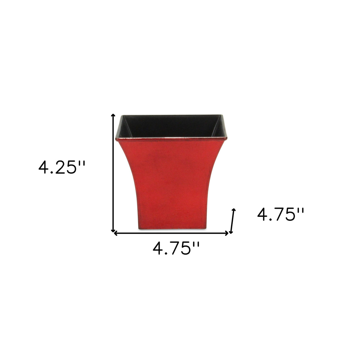 5" Red Recycled Plastic Indoor Outdoor Square Pot Planter LuxuryLifeWay Online Store