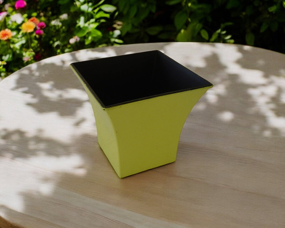 5" Yellow Recycled Plastic Indoor Outdoor Square Pot Planter LuxuryLifeWay Online Store