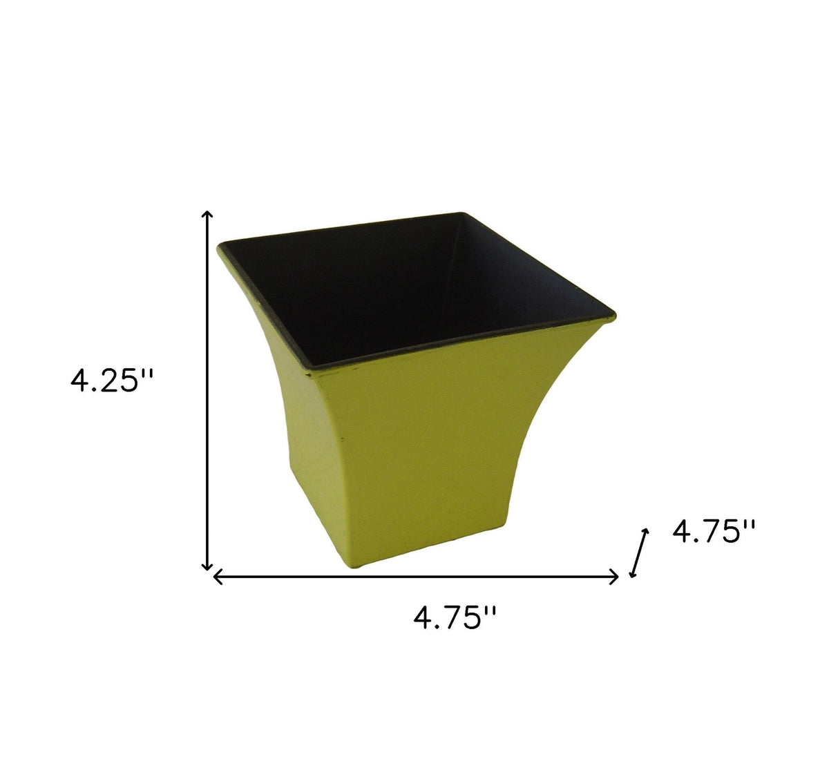 5" Yellow Recycled Plastic Indoor Outdoor Square Pot Planter LuxuryLifeWay Online Store