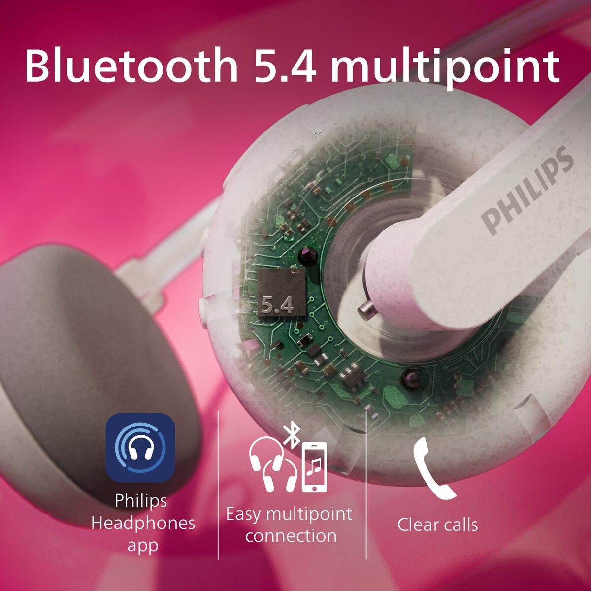 Headphones Philips TAH2000WT White LuxuryLifeWay Online Store