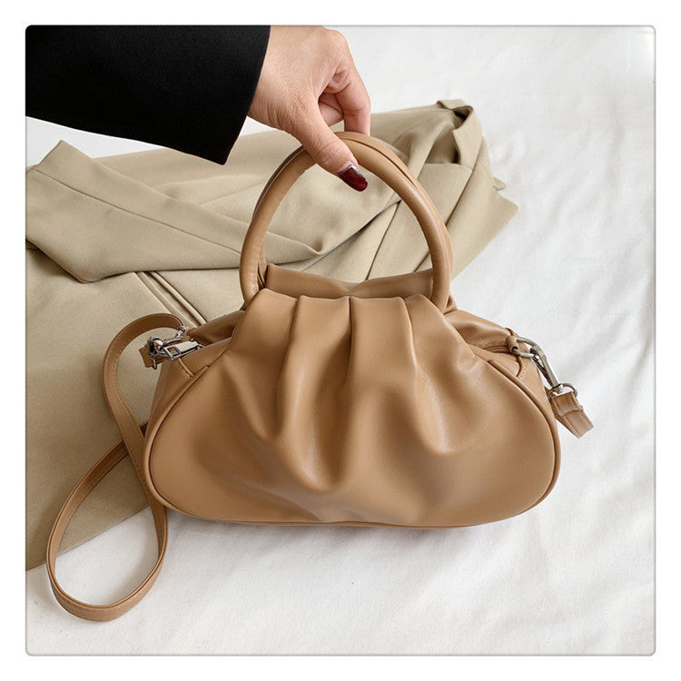 Versatile Womens Retro Cloud-Print Pleated Shoulder Crossbody Bag LadyShow.Store