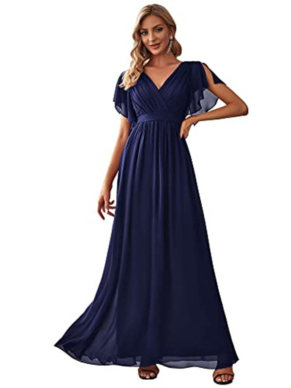 Sexy V-neck Chiffon Dress Women NorixaFashion.com