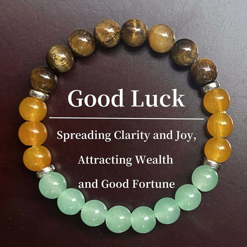 Crystal Tiger Eye Colored Beaded Bracelet LadyShow.Store