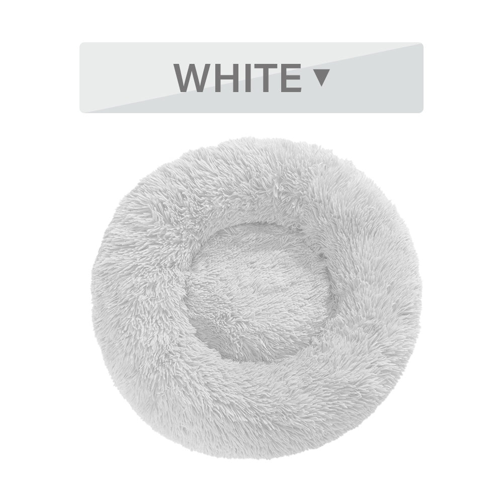 Fluffy Donut Dog Bed  Warm Soft Long Plush Pet Cushion Dog House Cat  Bed Washable Pet Sofa Mat Calming Samll Large Dog Beds Best YouTube Store