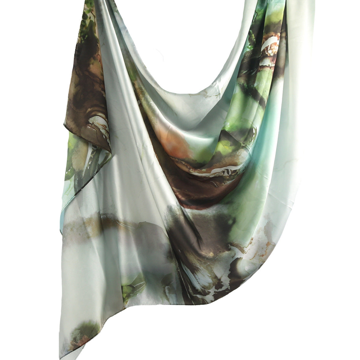 Printed Scarf Silk Ethnic Shawls Premium Marble LadyShow.Store