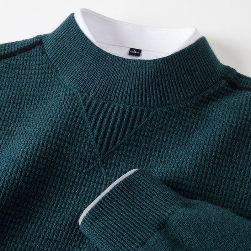 Men's Wavy Patterned Jacket Stand Collar Fashion Sweater LadyShow.Store