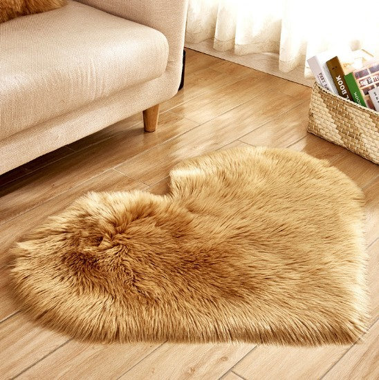 Plush Heart Shaped Carpet PearlNestDecor.com