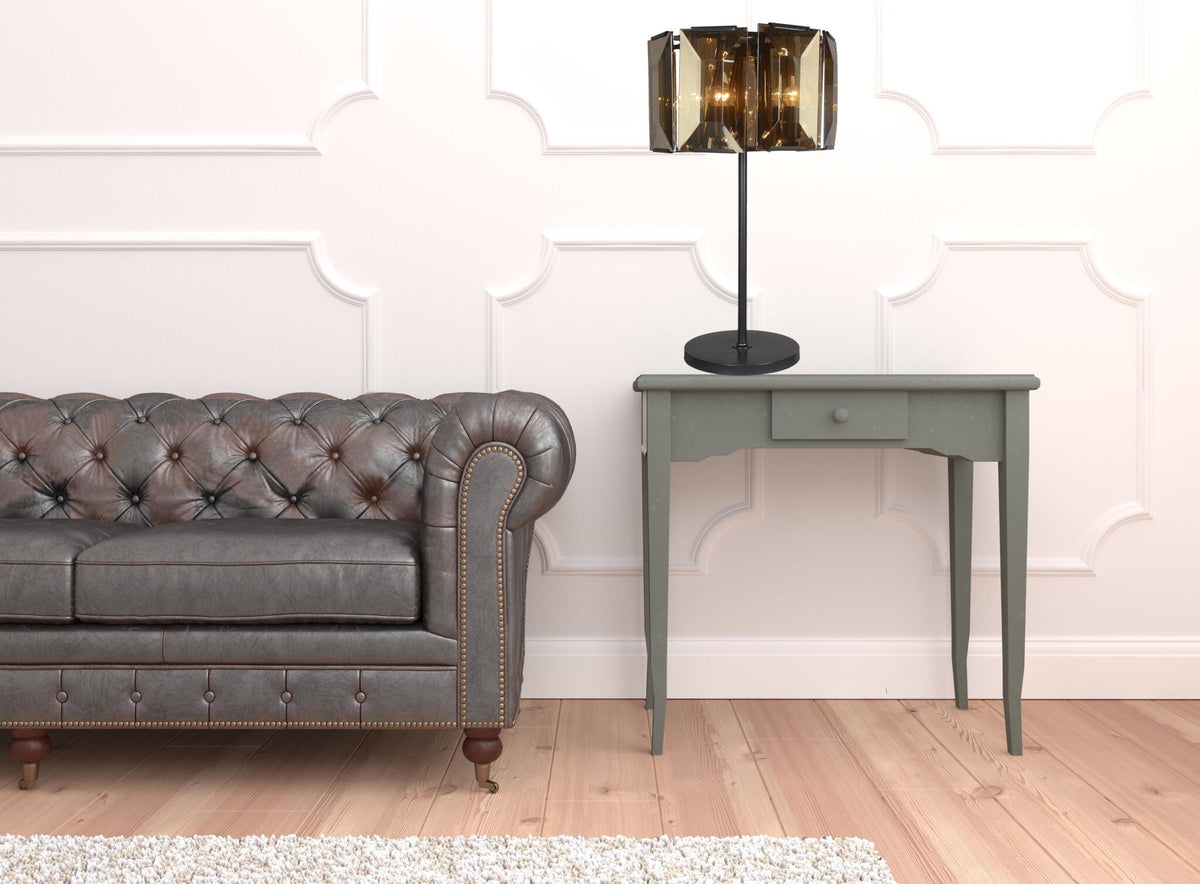 30" Bronze Metal Four Light Cylinder Bedside Table Lamp With Amber Round Shade LuxuryLifeWay Online Store