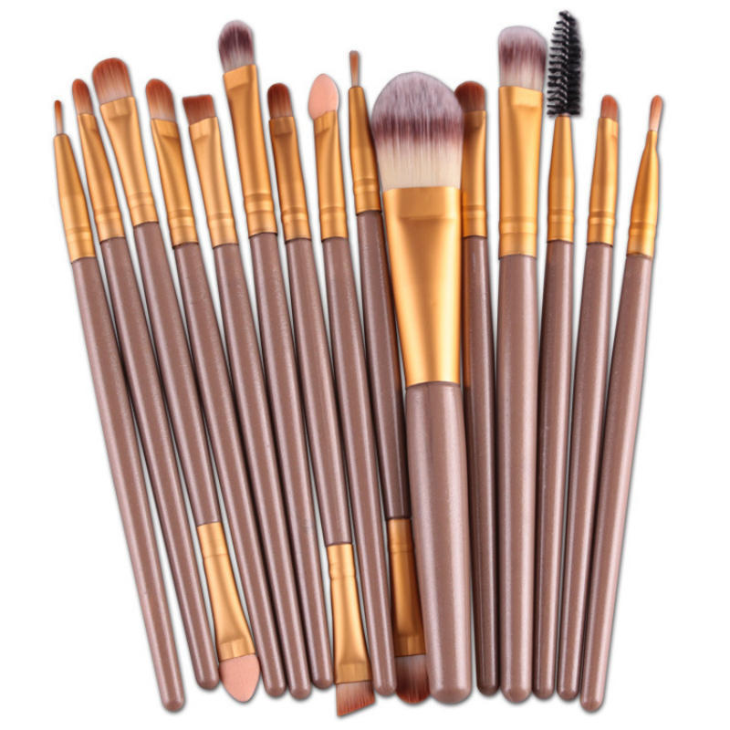 15 packs of champagne makeup brushes LadyShow.Store