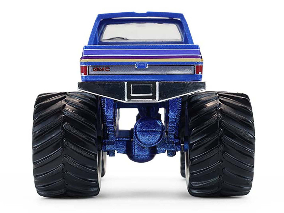 1982 GMC Sierra 2500 Monster Truck "Moonshiner!" Blue Metallic with Stripes "Kings of Crunch" Series 16 1/64 Diecast Model Car by Greenlight LuxuryLifeWay Online Store