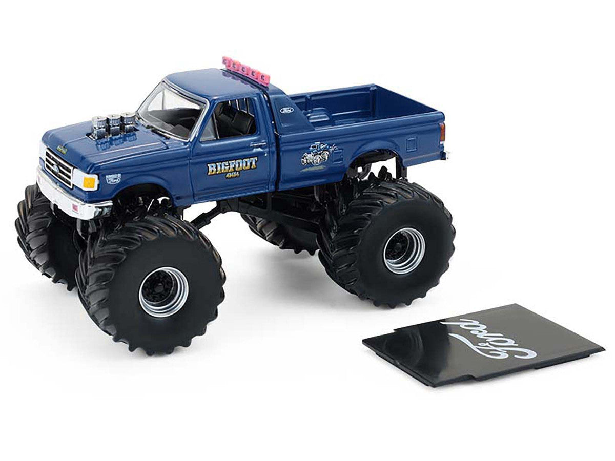 1990 Ford F-350 Monster Truck "Bigfoot #4" Blue "Kings of Crunch" Series 16 1/64 Diecast Model Car by Greenlight LuxuryLifeWay Online Store
