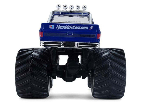 1981 Chevrolet K20 Monster Truck #5 "HendrickCars.com" Blue and White with Graphics "Kings of Crunch - Hendrick Motorsports Tribute" Special Edition 1/64 Diecast Model Car by Greenlight LuxuryLifeWay Online Store