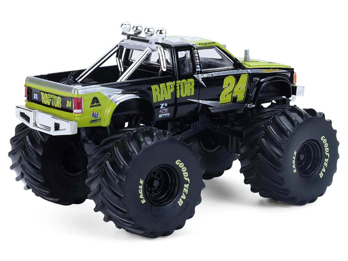 1986 Chevrolet S10 Monster Truck #24 "Raptor" Black and Green with Graphics "Kings of Crunch - Hendrick Motorsports Tribute" Special Edition 1/64 Diecast Model Car by Greenlight LuxuryLifeWay Online Store