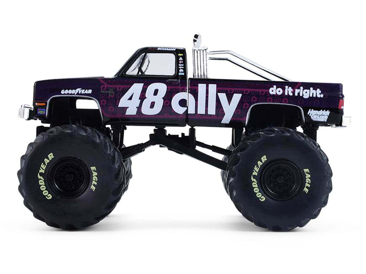1984 Chevrolet Silverado Monster Truck #48 "Ally" Black and Purple with Graphics "Kings of Crunch - Hendrick Motorsports Tribute" Special Edition 1/64 Diecast Model Car by Greenlight LuxuryLifeWay Online Store