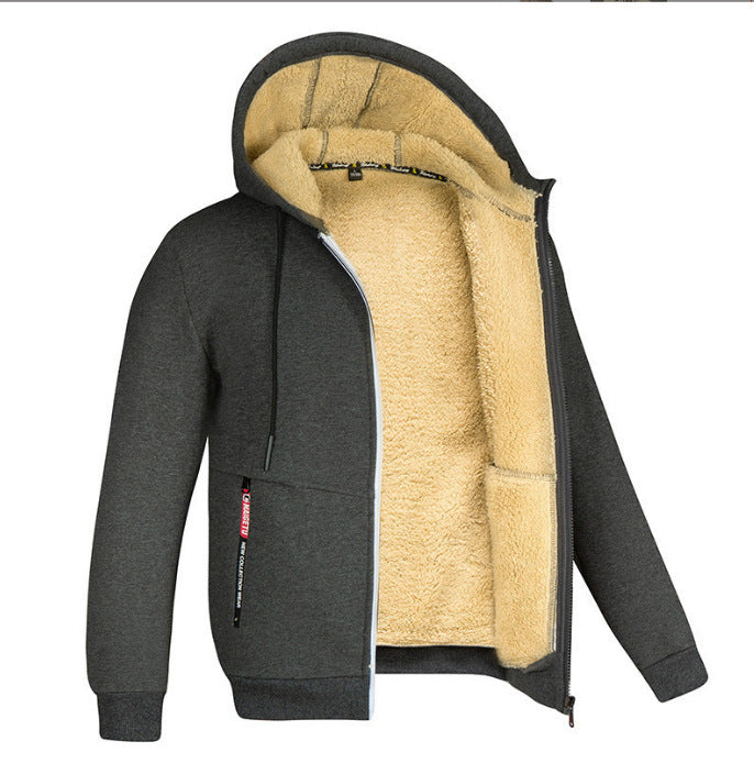 Lamb Fleece Thickened Sports Casual Thickened Hooded Jacket Best YouTube Store