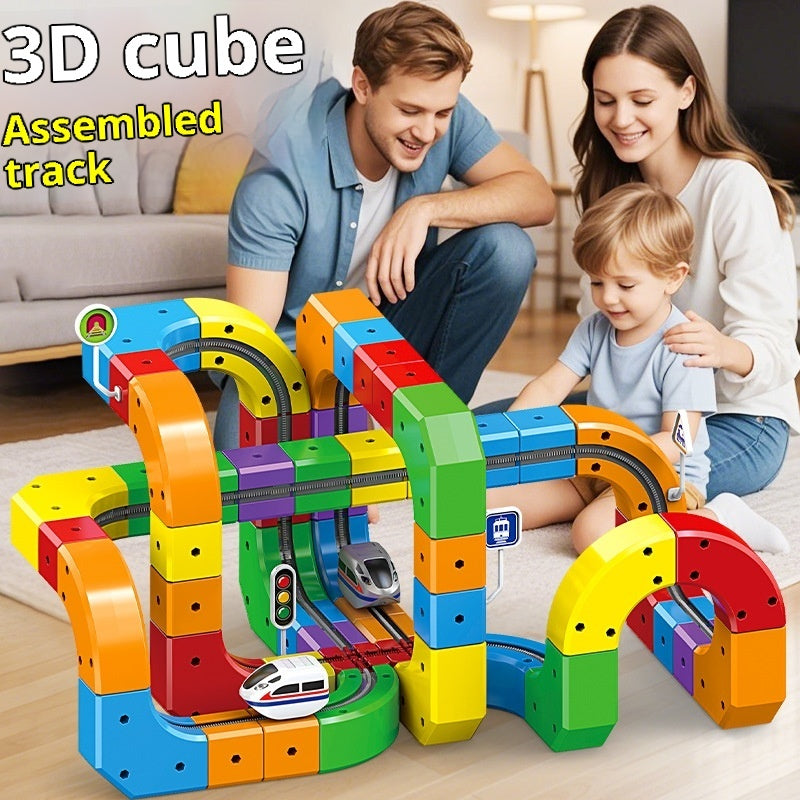 Small Train Track Cube Electric Assembled Building Block Toys LuxuryLifeWay Online Store