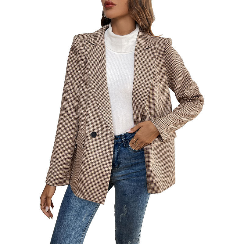 Suit One Button Houndstooth Suit Jacket LuxuryLifeWay Online Store