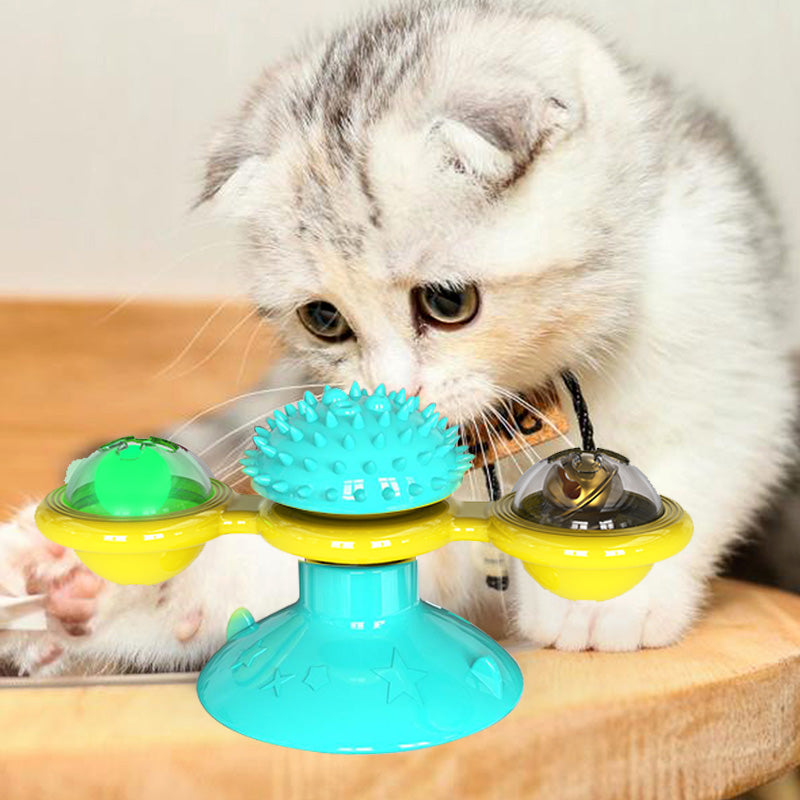 Cat Rotating Windmill Multi-Function Toys Itch Scratching Device Teeth Shining Toy Pets Fashion