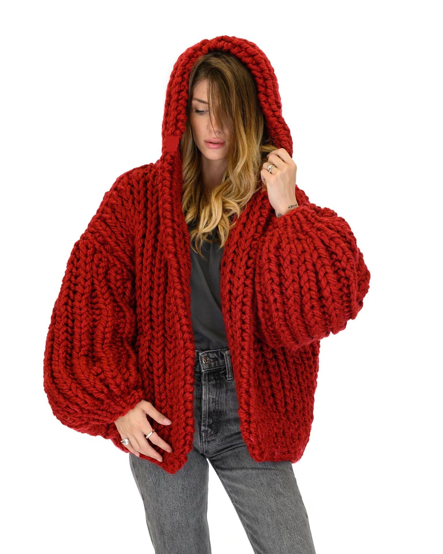 Women's Loose And Lazy Style Hooded Cardigan Sweater Best YouTube Store