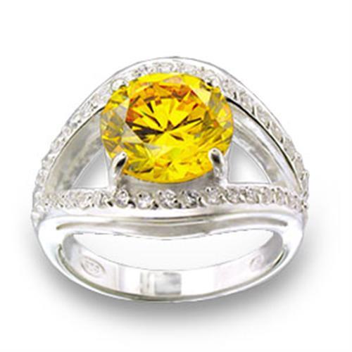 49505 - High-Polished 925 Sterling Silver Ring with AAA Grade CZ  in Topaz LuxuryLifeWay Online Store
