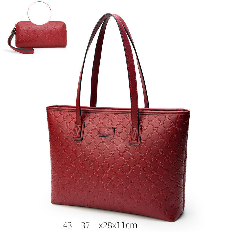 Women's Large Capacity Genuine Leather Tote Bag LadyShow.Store