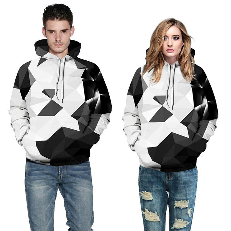 Men's And Women's Fashion Versatile Print Hooded Sweatshirt