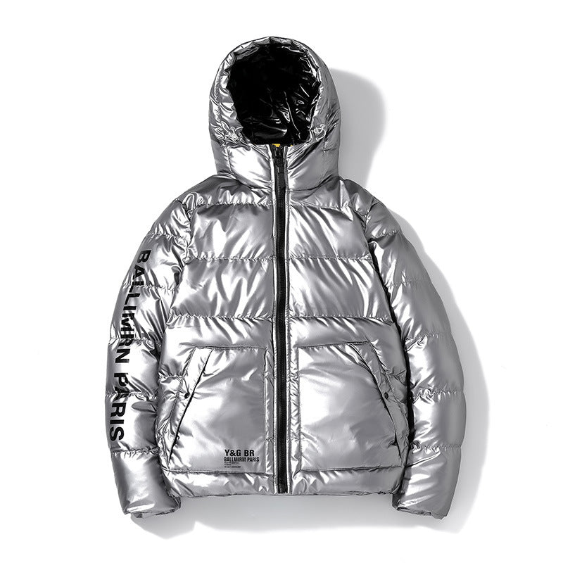 Men's Hooded Shiny Puffer Jacket - Casual Winter Coat Pi-Mart