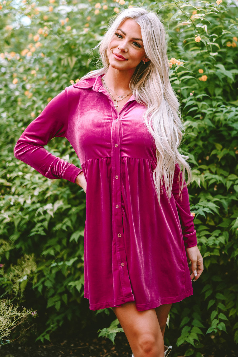 Lennon Long Sleeve Ruffle Velvet Dress LuxuryLifeWay Online Store