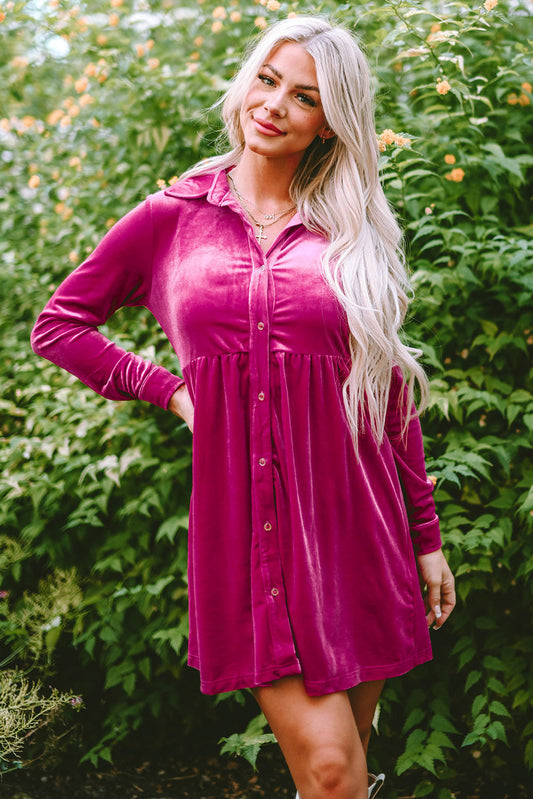 Lennon Long Sleeve Ruffle Velvet Dress LuxuryLifeWay Online Store