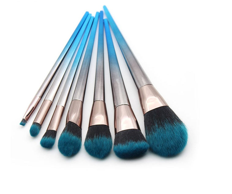 7 diamond makeup brushes blue black gradient LadyShow.Store
