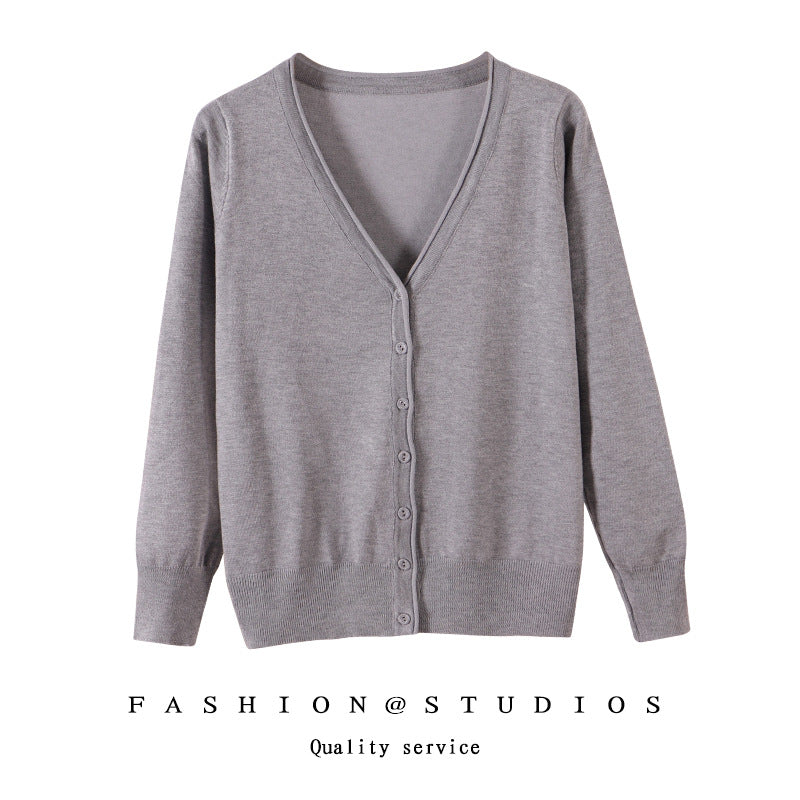 Women's Slim-fit SpringAutumn Plus-size Knitted Cardigan LadyShow.Store