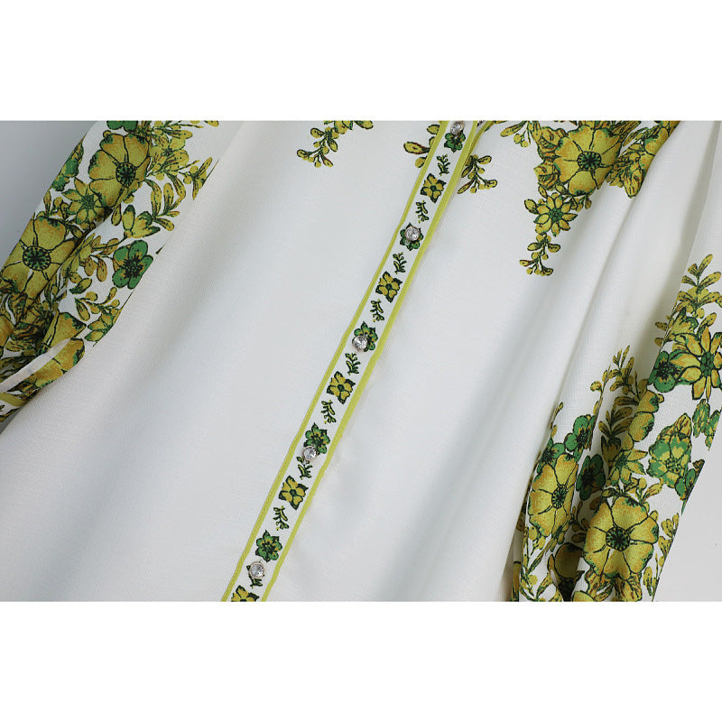 Retro Temperament Printed Dress Women NorixaFashion.com